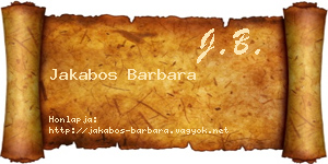 Jakabos Barbara névjegykártya